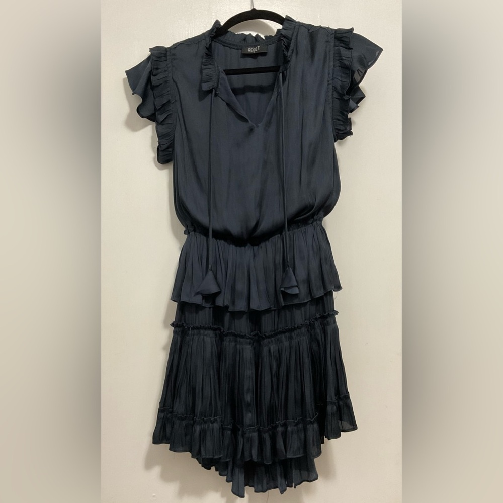 Navy Blue Silk Dress